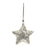 Melrose International Mosaic Metal Star Ornament, Set of 4, Silver