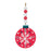 Melrose Wood Beaded Snowflake Ornament, Set of 12, Red/White/Green