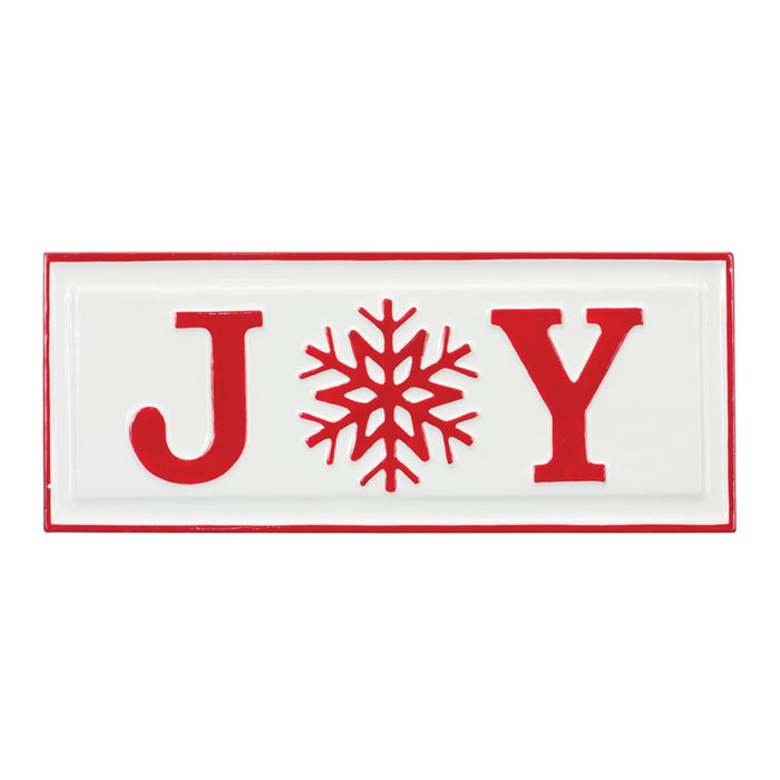 Melrose International Metal Joy Sign, Set of 2, White/Red - 86678DS
