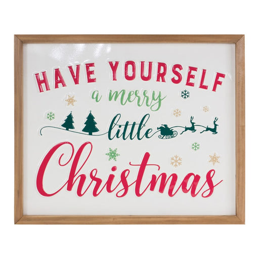 Melrose Merry Little Christmas Sign 15.75"L, Green/Red/White - 86684DS