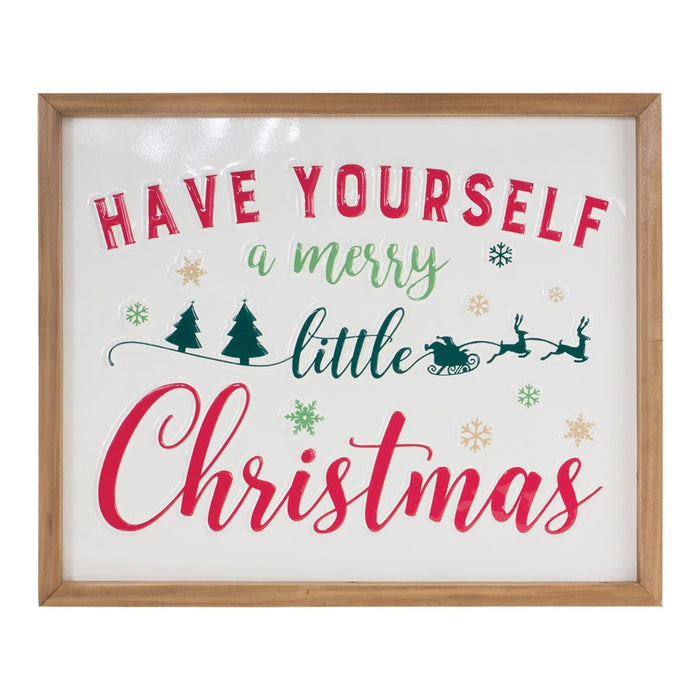 Melrose Merry Little Christmas Sign 15.75"L, Green/Red/White - 86684DS