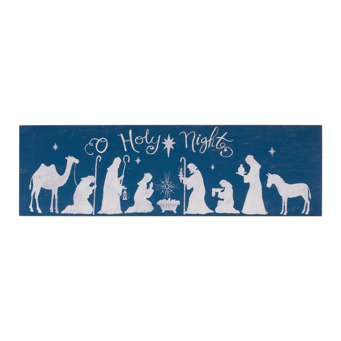 Melrose International O' Holy Night Sign 40"L, Blue/White - 86691DS