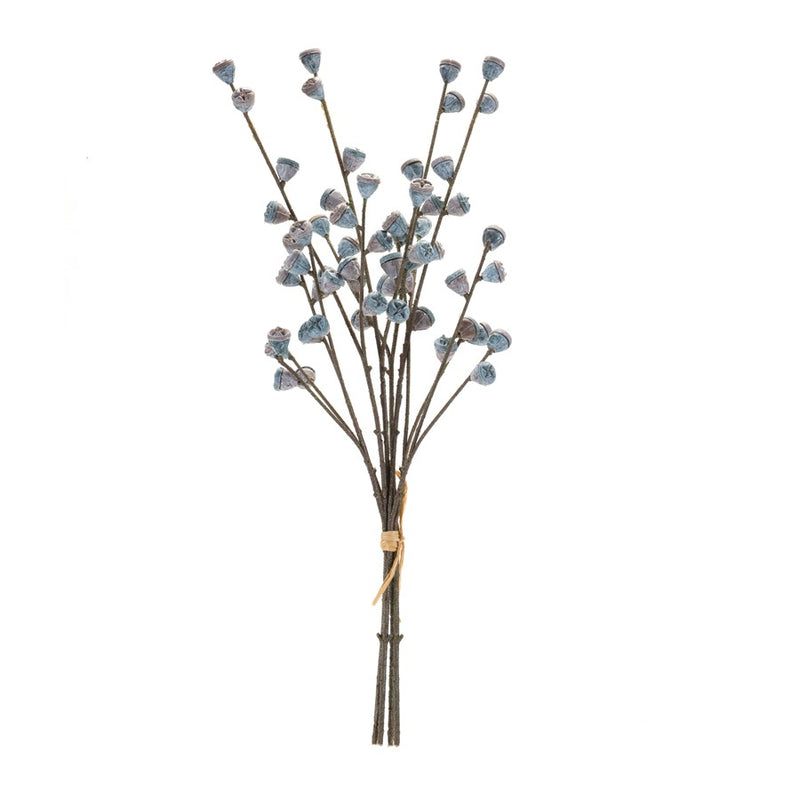 Melrose International Winter Berry Pod Bundle, Set of 2, Blue/Brown