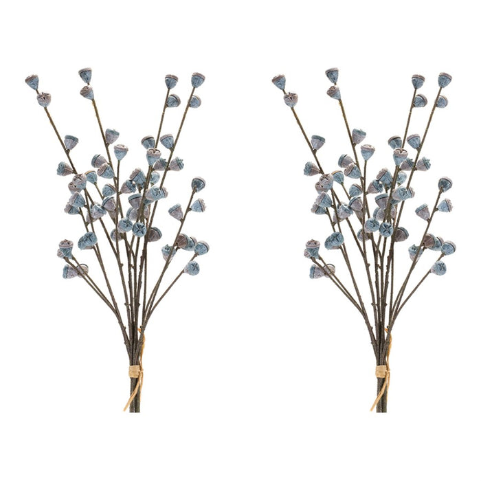 Melrose International Winter Berry Pod Bundle, Set of 2, Blue/Brown