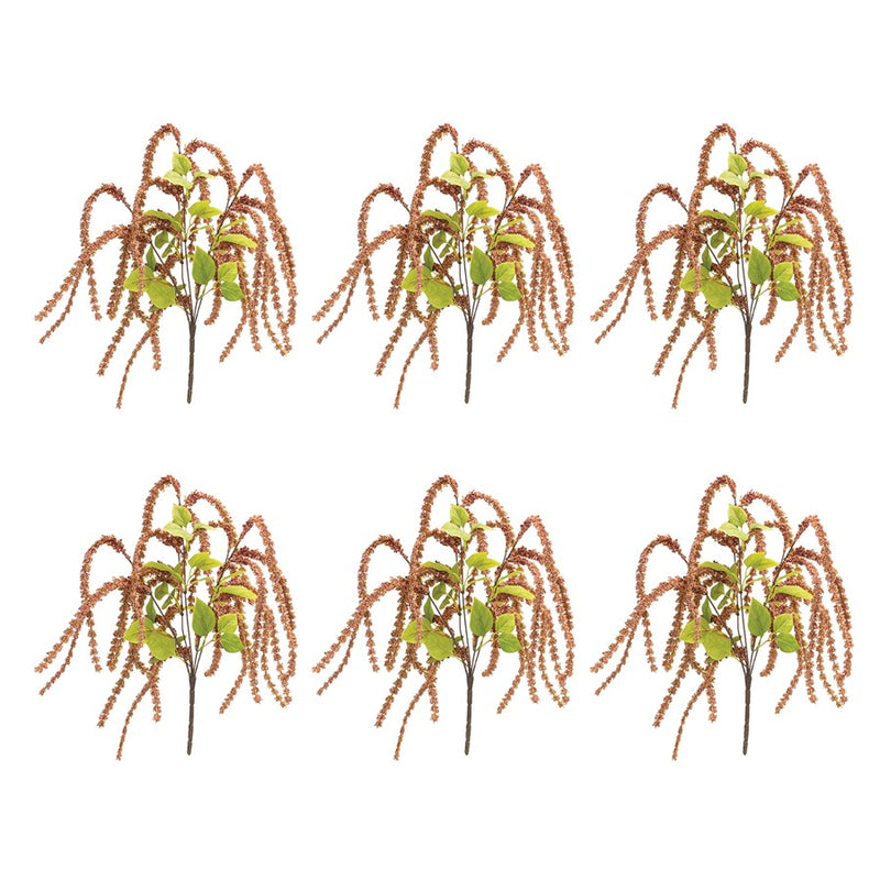 Melrose International Hanging Astible Bush, Set of 6, Green/Salmon