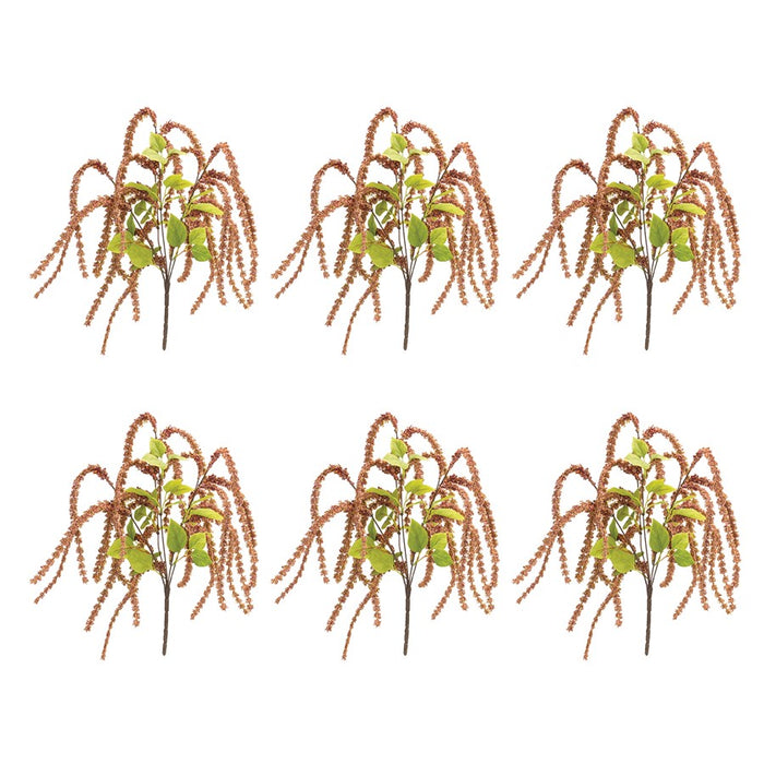 Melrose International Hanging Astible Bush, Set of 6, Green/Salmon