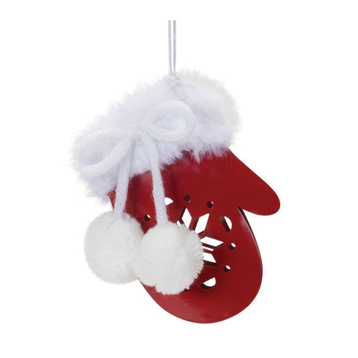 Melrose Snowflake Mitten/Stocking Ornament, Set of 12, Red/White