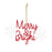 Melrose Metal Holiday Sentiment Ornament, Set of 12, Red/White