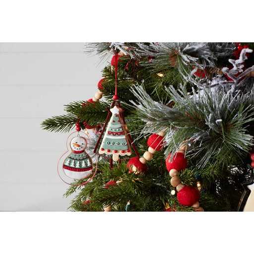 Melrose Metal Cookie Cutter Ornament, Set of 12, Red/White/Green