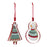 Melrose Metal Cookie Cutter Ornament, Set of 12, Red/White/Green