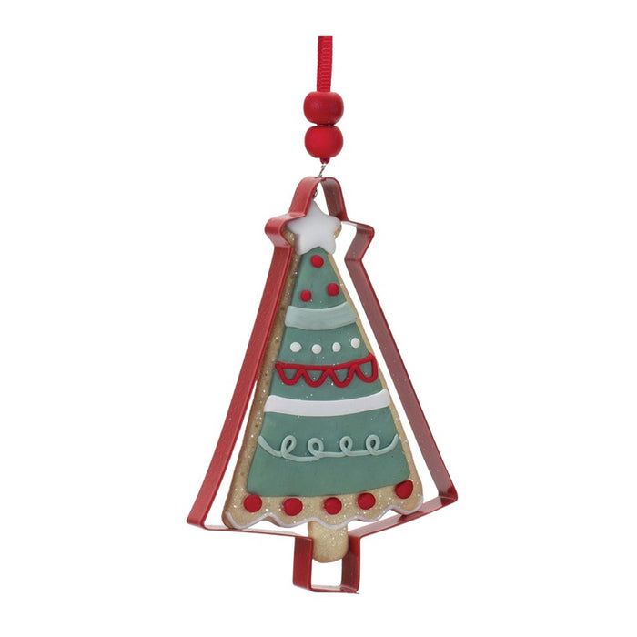 Melrose Metal Cookie Cutter Ornament, Set of 12, Red/White/Green
