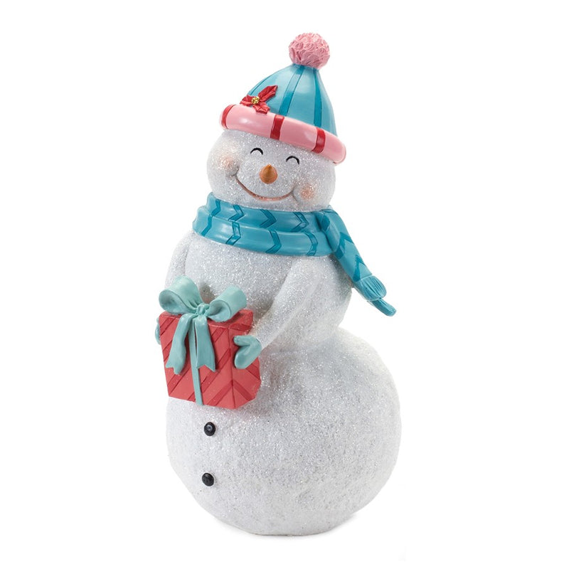 Melrose International Whimsical Snowman Figurine, Set of 2, Blue/White