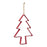 Melrose International Pine Tree Cookie Cutter Ornament, Set of 4, Red
