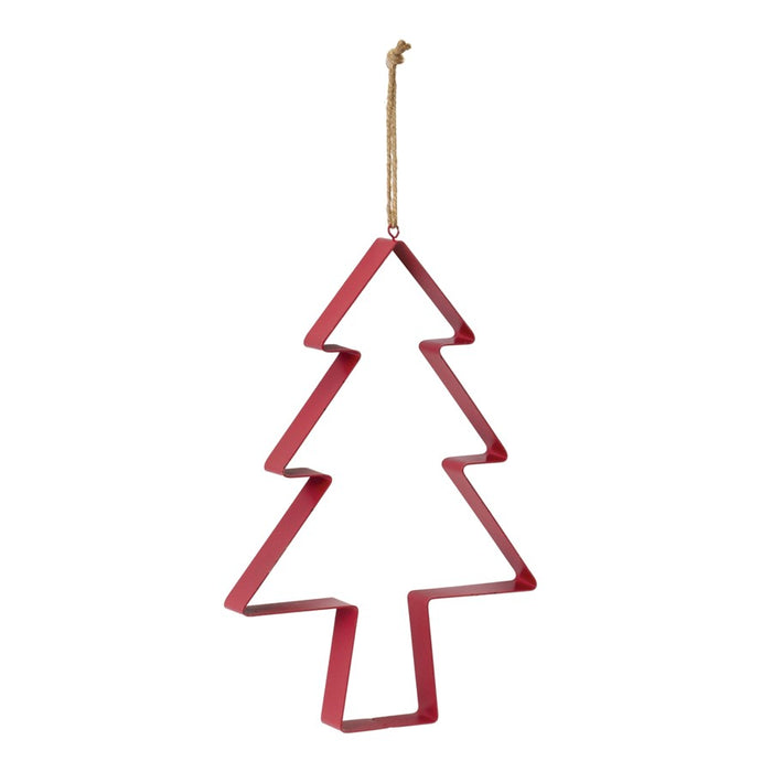 Melrose International Pine Tree Cookie Cutter Ornament, Set of 4, Red