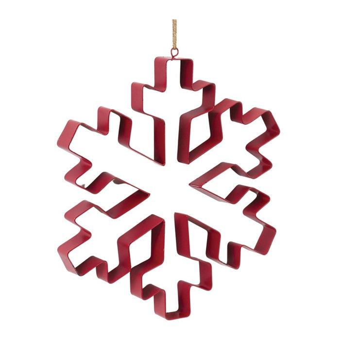 Melrose International Snowflake Cookie Cutter Ornament, Set of 4, Red - 86734DS