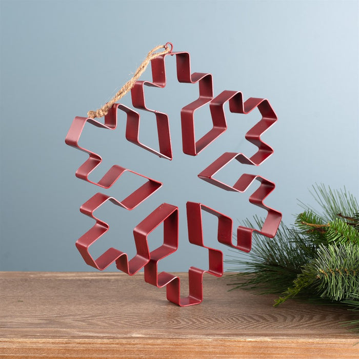 Melrose International Snowflake Cookie Cutter Ornament, Set of 4, Red