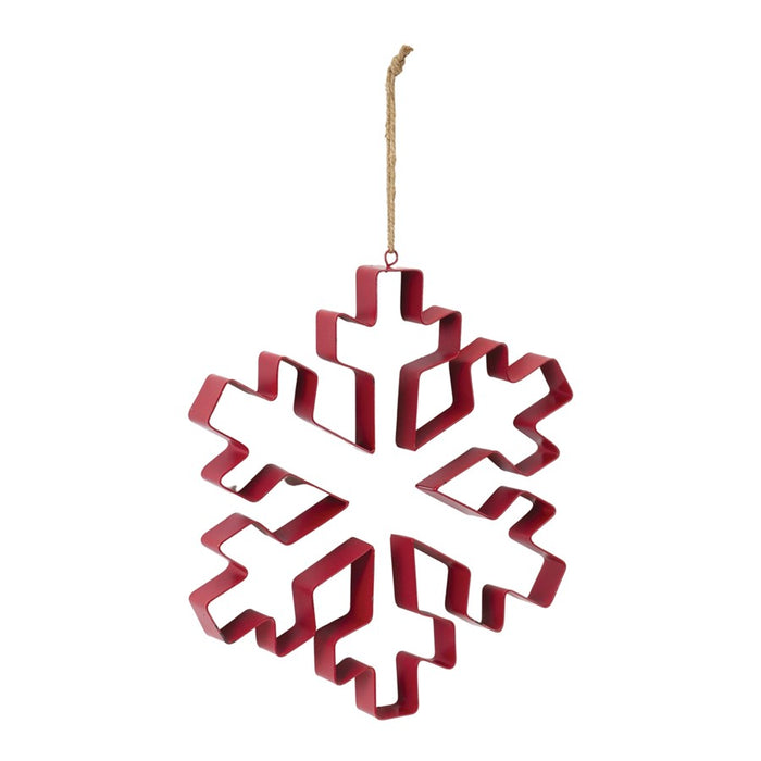 Melrose International Snowflake Cookie Cutter Ornament, Set of 4, Red