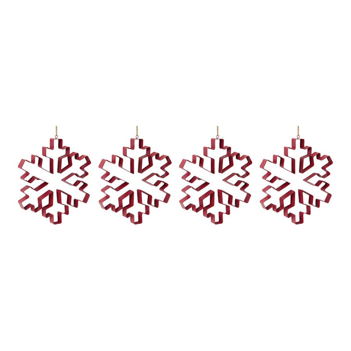 Melrose International Snowflake Cookie Cutter Ornament, Set of 4, Red