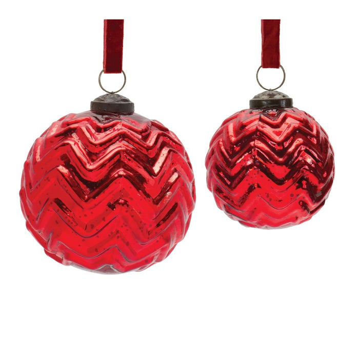 Melrose International Mercury Glass Ball Ornament, Set of 4, Red - 86748DS