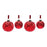 Melrose International Mercury Glass Ball Ornament, Set of 4, Red