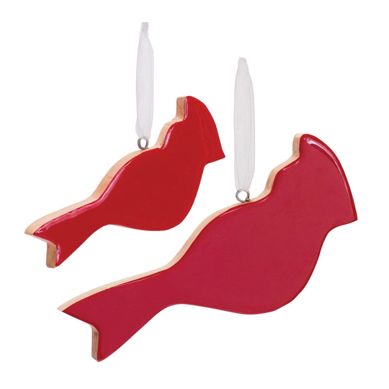 Melrose Int. Glass Cardinal Bird Ornament, Set of 6, Red/Brown - 86751DS