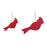 Melrose Int. Glass Cardinal Bird Ornament, Set of 6, Red/Brown
