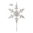Melrose Jeweled Metal Snowflake Drop Ornament, Set of 6, Silver