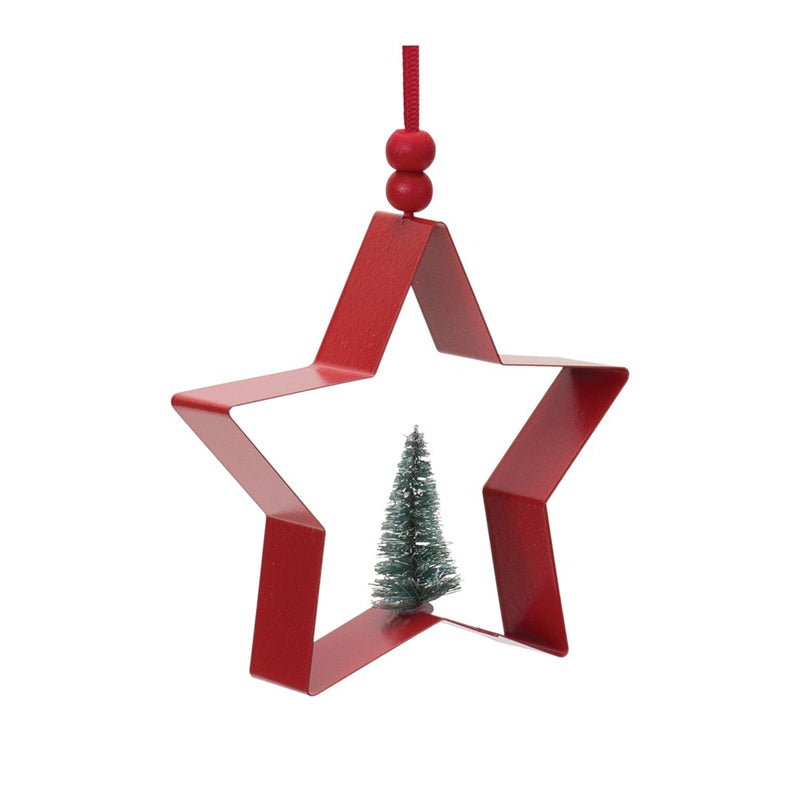 Melrose Star/Pine Tree Cookie Cutter Ornament, Set of 6, Red/Green
