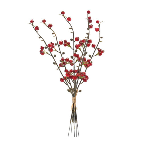 Melrose International Winter Berry Twig Bundle, Set of 6, Red