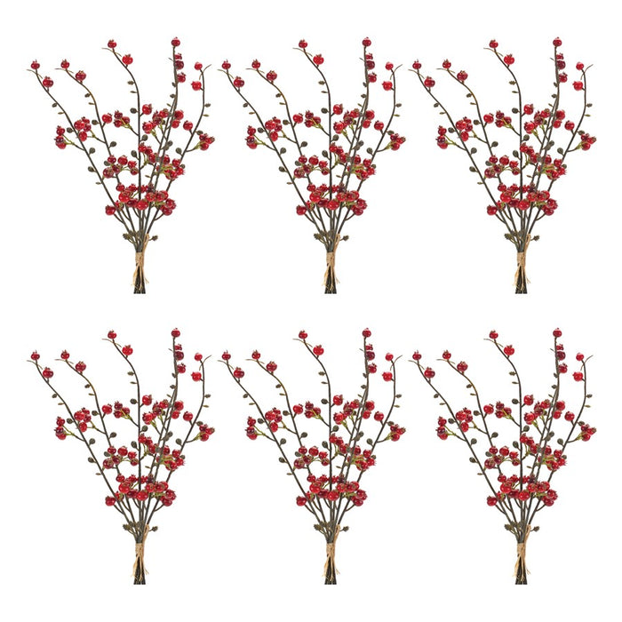 Melrose International Winter Berry Twig Bundle, Set of 6, Red