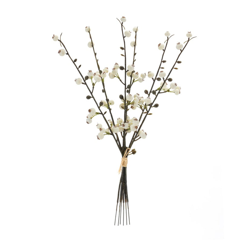 Melrose International Winter Berry Twig Bundle, Set of 6, Green/White