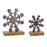Melrose Metal Snowflake on Wood Base, Set of 6, Silver/Brown - 86777DS