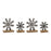 Melrose Metal Snowflake on Wood Base, Set of 6, Silver/Brown