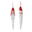 Melrose International Carved Santa Drop Ornament, Set of 6, White/Red - 86786DS