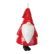 Melrose Int. Ceramic Gnome Bell Ornament, Set of 12, Red/White - 86788DS