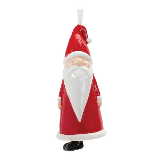 Melrose Int. Ceramic Santa Bell Ornament, Set of 12, Red/White - 86789DS