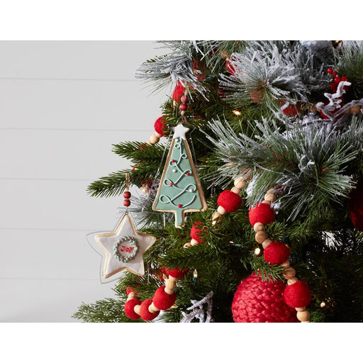 Melrose Tree/Star Cookie Cutter Ornament, Set of 12, Green/White/Brown