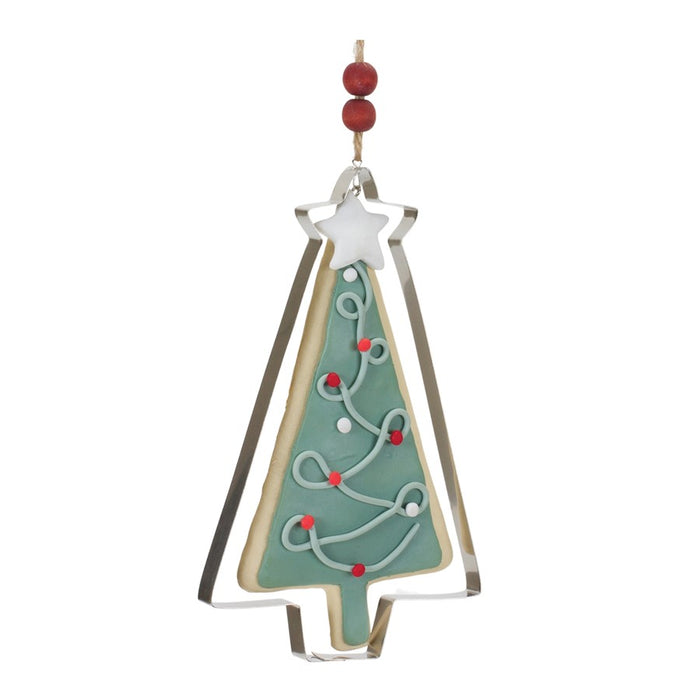 Melrose Tree/Star Cookie Cutter Ornament, Set of 12, Green/White/Brown