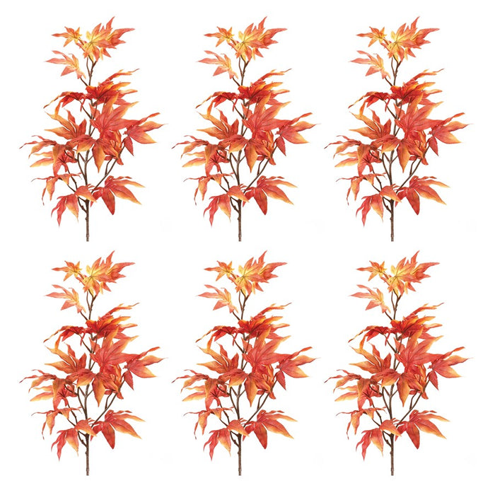 Melrose International Fall Leaf Spray, Set of 6, Orange