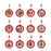 Melrose Twelve Days of Christmas Ornament, Set of 12, Red/White - 86801DS