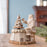 Melrose Santa/Spinning Christmas Tree, Set of 2, White/Silver/Tan