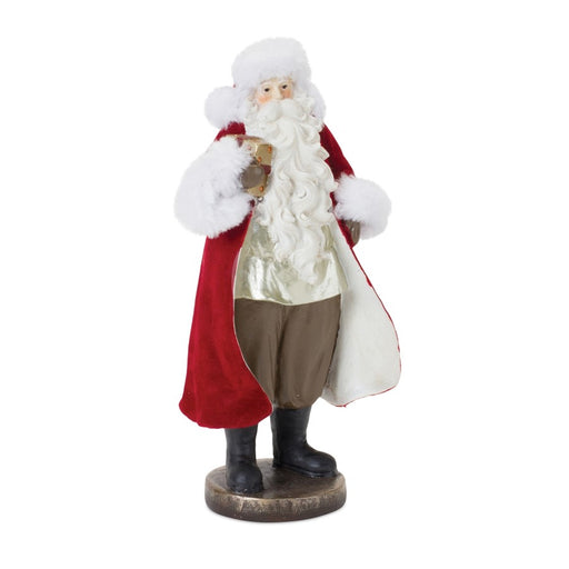 Melrose Flocked Santa Figurine/Toy Accents, Set of 2, Red/White/Black