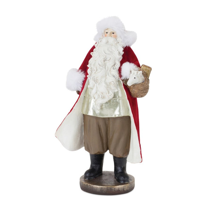 Melrose Flocked Santa Figurine/Toy Accents, Set of 2, Red/White/Black