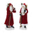 Melrose Flocked Santa Figurine/Hood/Staff, Set of 2, Red/White - 86812DS