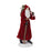 Melrose Flocked Santa Figurine/Hood/Staff, Set of 2, Red/White