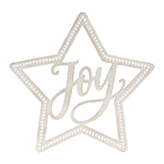 Melrose Beaded Wood Star/Joy Sentiment, Set of 2, Brown/White - 86823DS