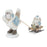 Melrose International Winter Bird/Sled Figurine, Set of 2, Blue/White - 86832DS