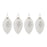 Melrose Frosted Glass Pinecone Ornament, Set of 4, White/Silver