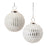 Melrose Frosted Glass Ball Ornament, Set of 6, White/Silver - 86872DS