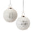 Melrose Frosted Glass Ball Ornament, Set of 6, White/Silver
